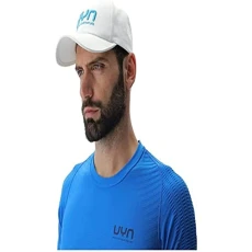 O102658 Cotton Hat Unisex White/Turquoise UNI