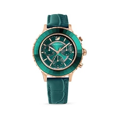 Octea Lux Chrono Watch, Leather Strap, Green, Rose Gold-Tone Finish Octea Lux Chrono Watch, Leather Strap, Green, Rose Gold-Tone Finish