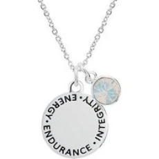 October Birthstone Necklace - Silver