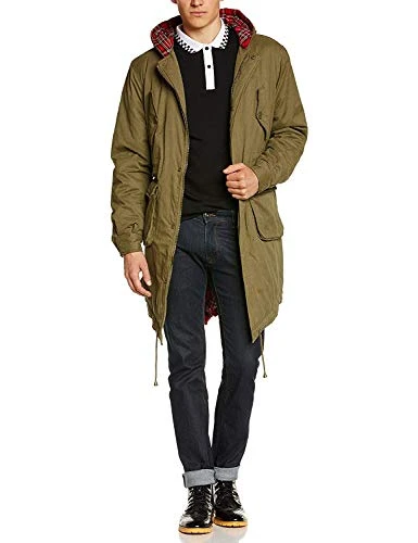 of London Men's Tobias Parka Coat, Green (Combat Green), L