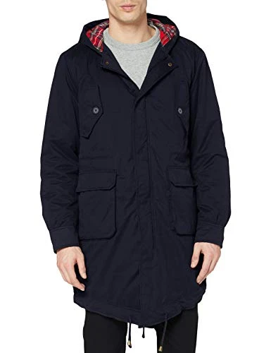 of London Men's Tobias Parka Long Sleeve Coat, Blue (Navy), Medium (Manufacturer size: M)