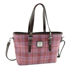 Of Scotland Ladies Harris Tweed Spey Tote Bag With Shoulder Strap LB1028 (COL 103 Pink)