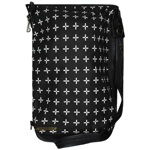 Off The Wall Adjustable Straps Black Printed Womens Bag VVU2CQK