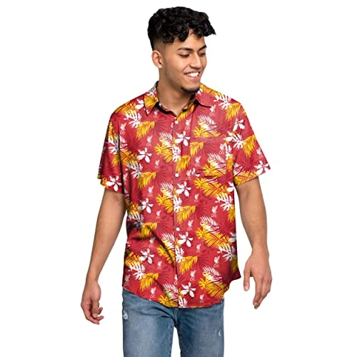 Official Liverpool FC Men's Football Floral Tropical Beach Short Sleeve Shirt Extra Large Black