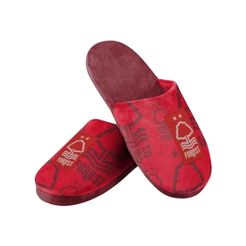 Officially Licensed All Over Team Print Football Mule Slippers (Nottingham Forest FC) (6/7 UK)