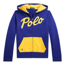 Older Boy′ Royal Blue Front Logo Zipped Cotton Blend Hoodie Older Boy′ Royal Blue Front Logo Zipped Cotton Blend Hoodie