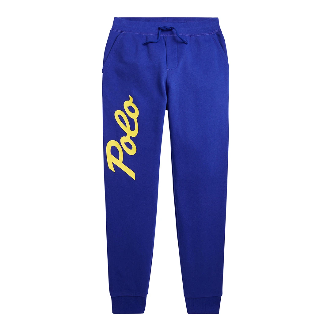 Older Boy&prime; Royal Blue Side Logo Cotton Blend Joggers