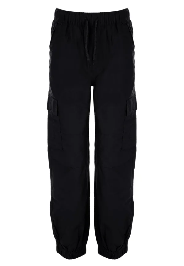 Older Boys Black Woven Cargo Trousers