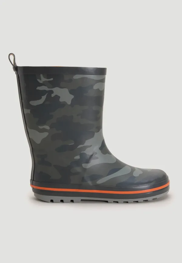 Older Boys Grey Camo Wellies