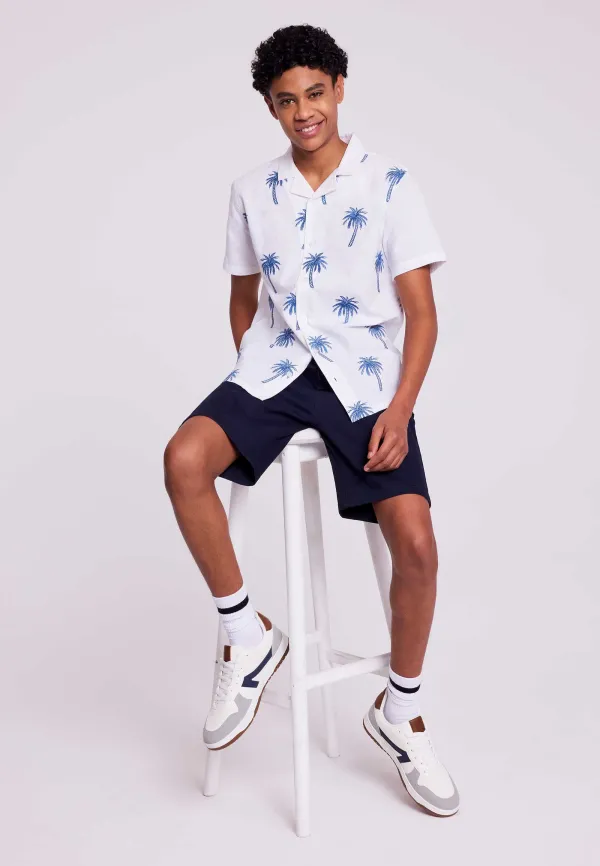 Older Boys Navy Plain Chino Shorts