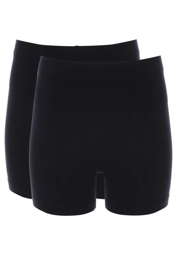 Older Girls 2pk Black Plain Cycle Shorts