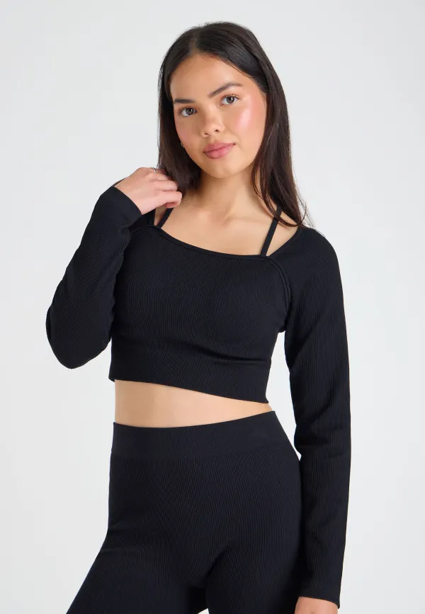 Older Girls Black -in- Seamless Top