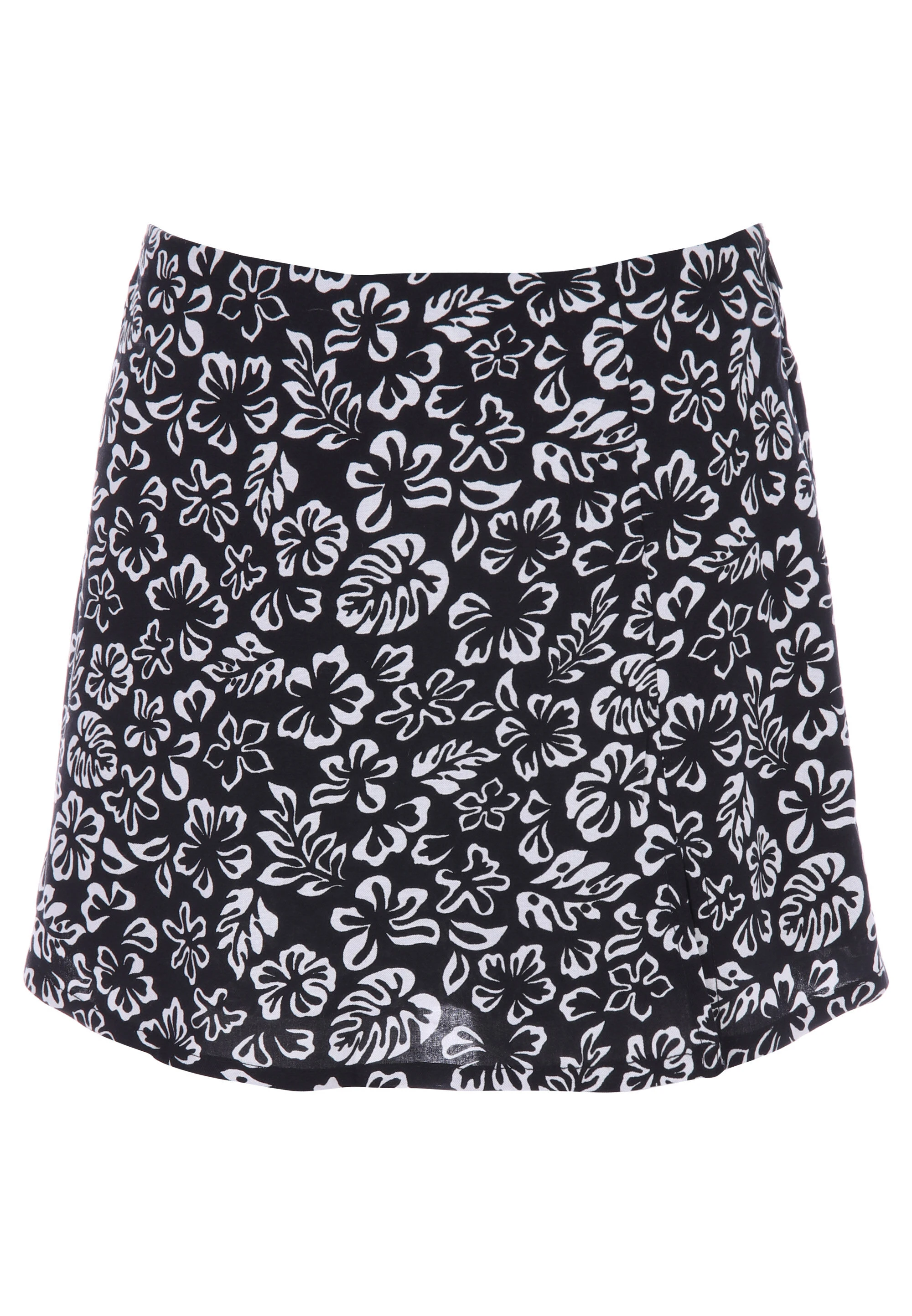 Older Girls Black Leaf Skort