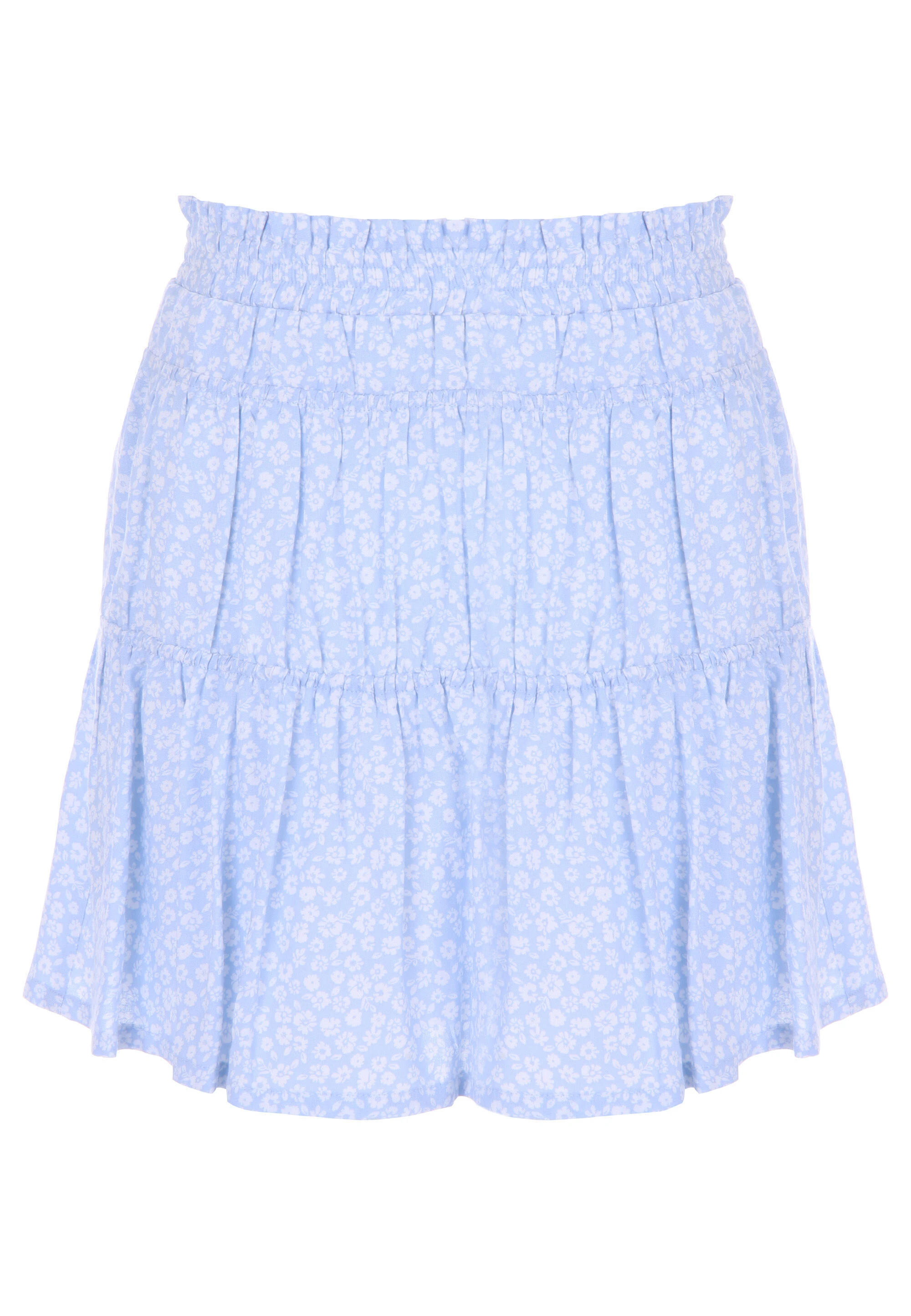 Older Girls Blue Ditsy Floral Ra Ra Skirt