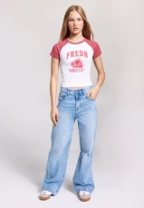 Older Girls Blue Ripped Wide Jeans