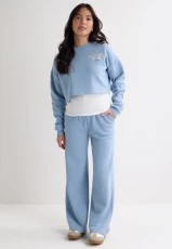 Older Girls Blue Wide Leg Jogging Bottoms