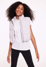 Older Girls Grey Padded Crop Gilet Older Girls Grey Padded Crop Gilet