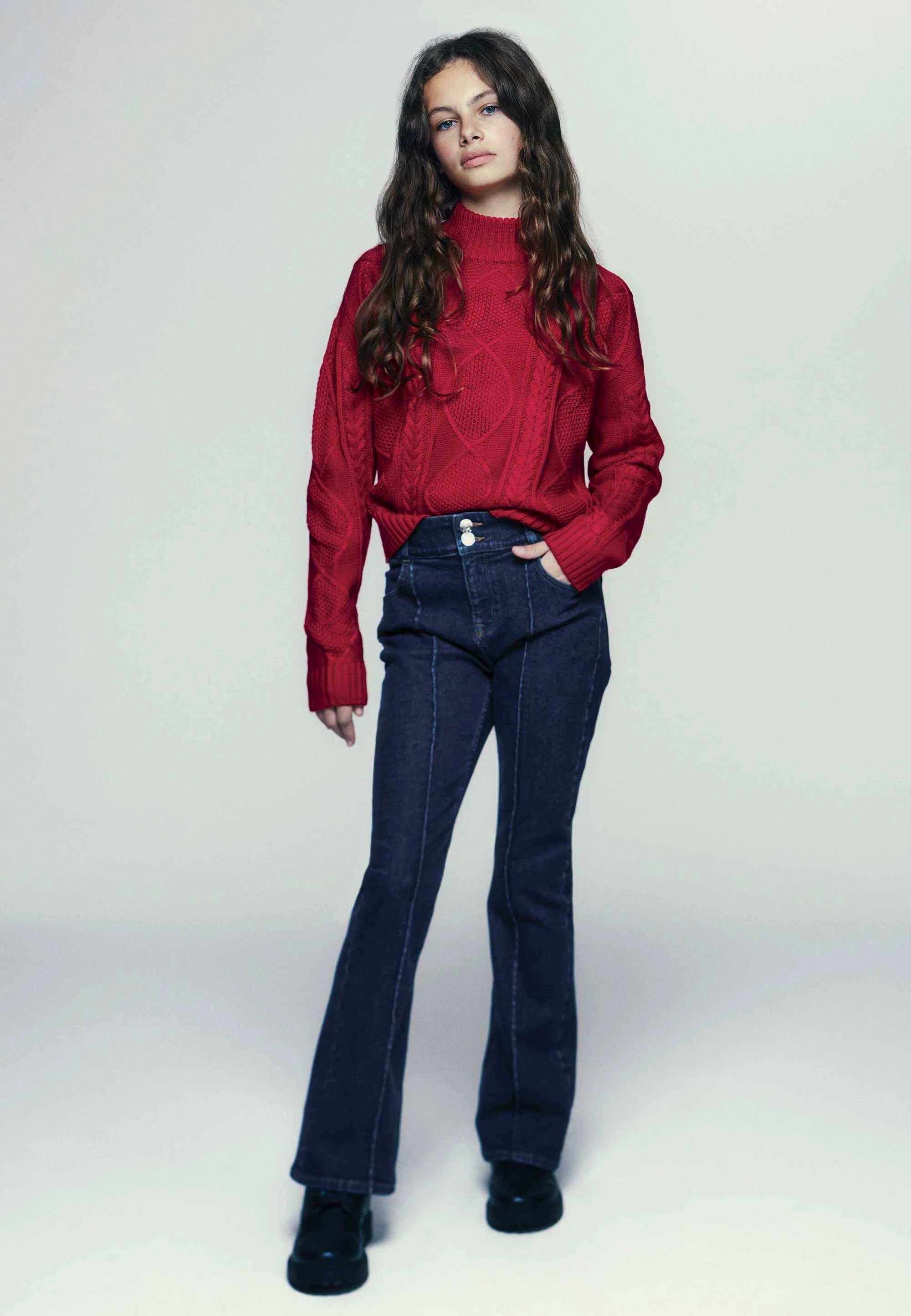 Older Girls Indigo Bootcut Stretch Jeans
