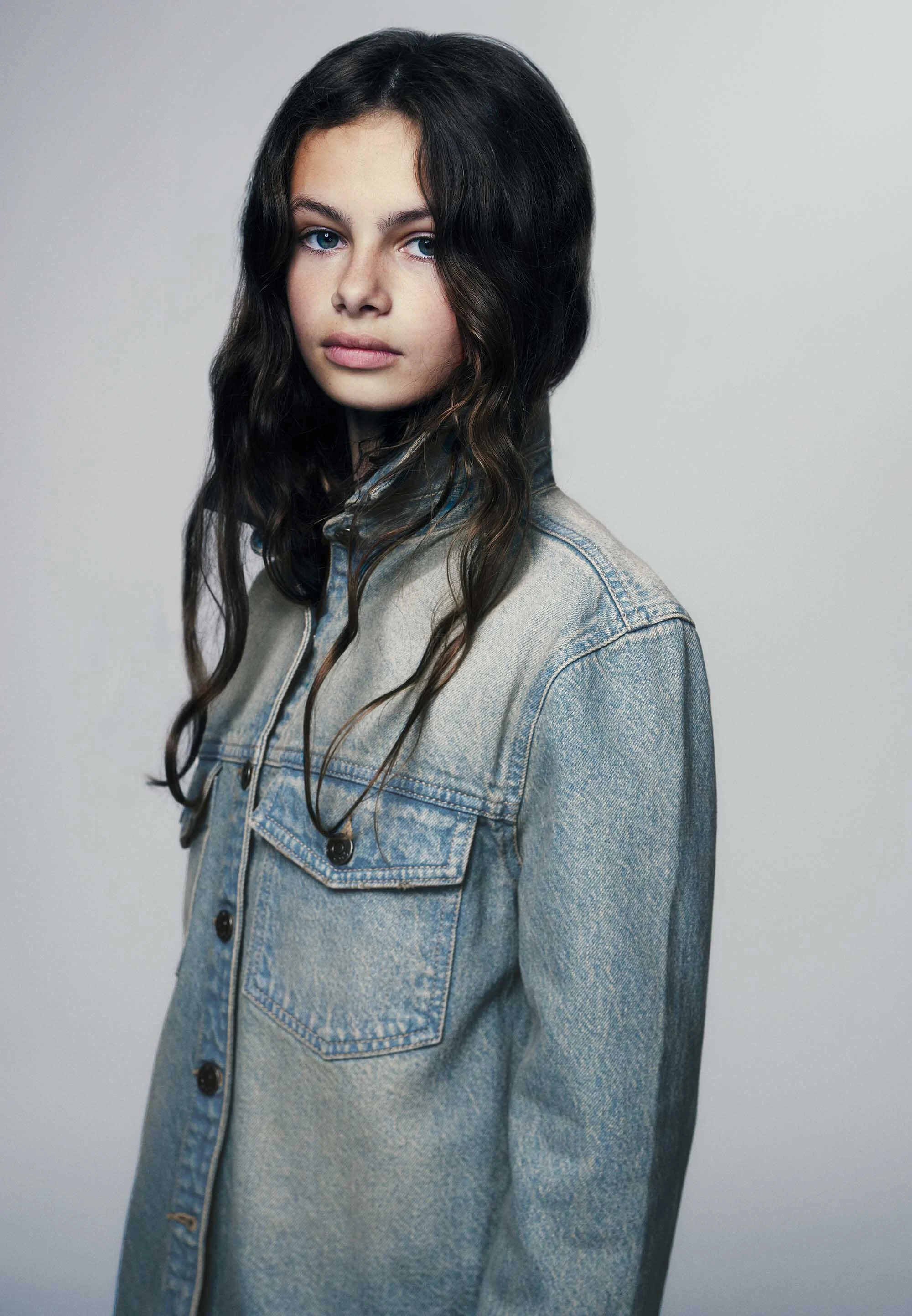 Older Girls Light Blue Denim Shirt Jacket