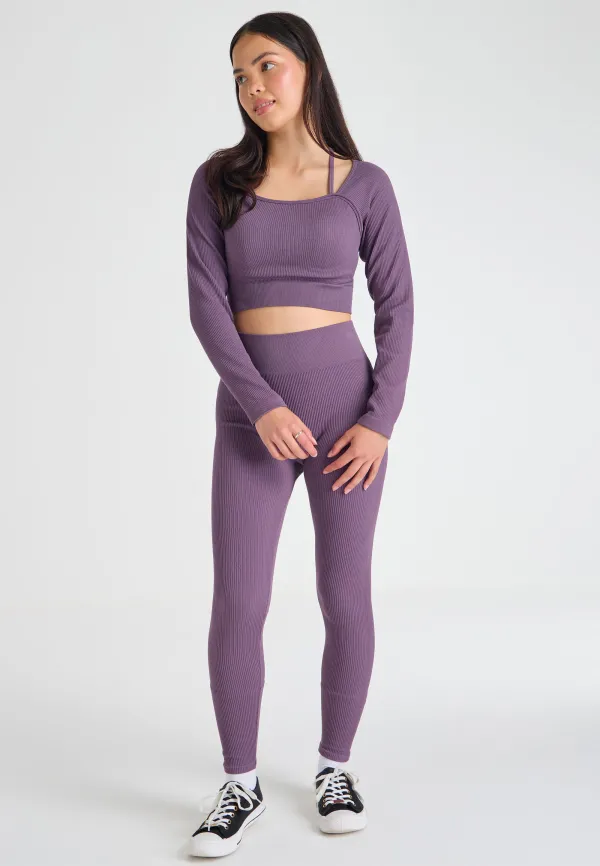 Older Girls Plum -in- Seamless Top