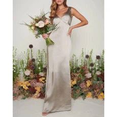 Olive Grey Piper Maxi Bridesmaid Dress - Green
