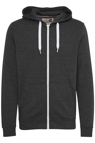 Olli Men's Hooded Jacket Zip, Size:L, Colour:Dark Grey Melange (8288)