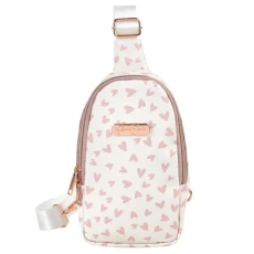 One Strap Mini Crossbody Sling Bag Backpack for Women, Waterproof, with Adjustable Strap, Happy Hearts One Strap Mini Crossbody Sling Bag Backpack for Women, Waterproof, with Adjustable Strap, Happy Hearts