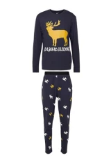 ONLY&SONS Men's Pajama Set 2-Piece Long Sleeve Print Elastic Waist Sleepwear, Colours:Dark-Blue, Pant Size:XXL ONLY&SONS Men's Pajama Set 2-Piece Long Sleeve Print Elastic Waist Sleepwear, Colours:Dark-Blue, Pant Size:XXL