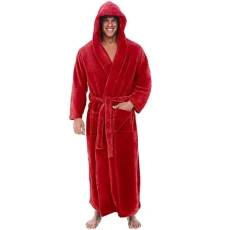 Ooded Bathrobe Men - Hooded Dressing Gown Men Long Super Soft Fleece Robe Long Length Housecoat for Winter Plus Size Towelling Bathrobes Fluffy Bath Robe Housecoat Full Long Sleepwear Red Ooded Bathrobe Men - Hooded Dressing Gown Men Long Super Soft Fleece Robe Long Length Housecoat for Winter Plus Size Towelling Bathrobes Fluffy Bath Robe Housecoat Full Long Sleepwear Red