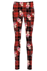 OOPS Outlet Women's Christmas Legging Xmas Santa Reindeer Tartan Candy Jegging Plus Size (US 16/18) Rudolph Red Tartan