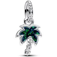 Opalescent Green Palm Tree Dangle Charm