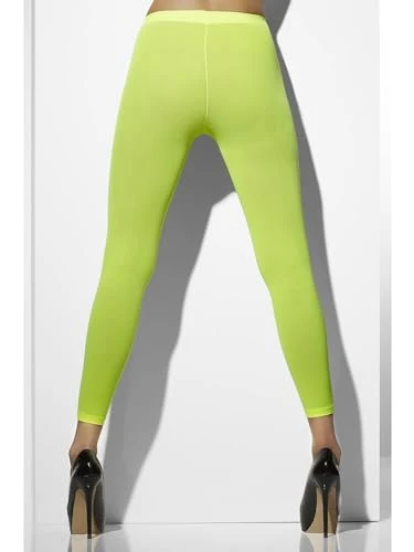 Opaque Footless Tights, Neon Green , Fever Hosiery Fancy Dress, Fever Dress Up Accessories