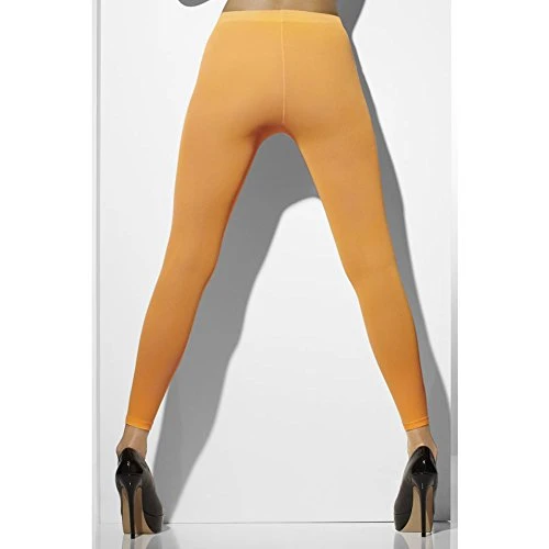 Opaque Footless Tights, Neon Orange , Fever Hosiery Fancy Dress, Fever Dress Up Accessories
