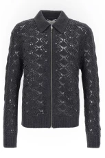 Openwork wool cardigan Gray Size