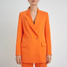 Orange Adian Single Breasted Blazer