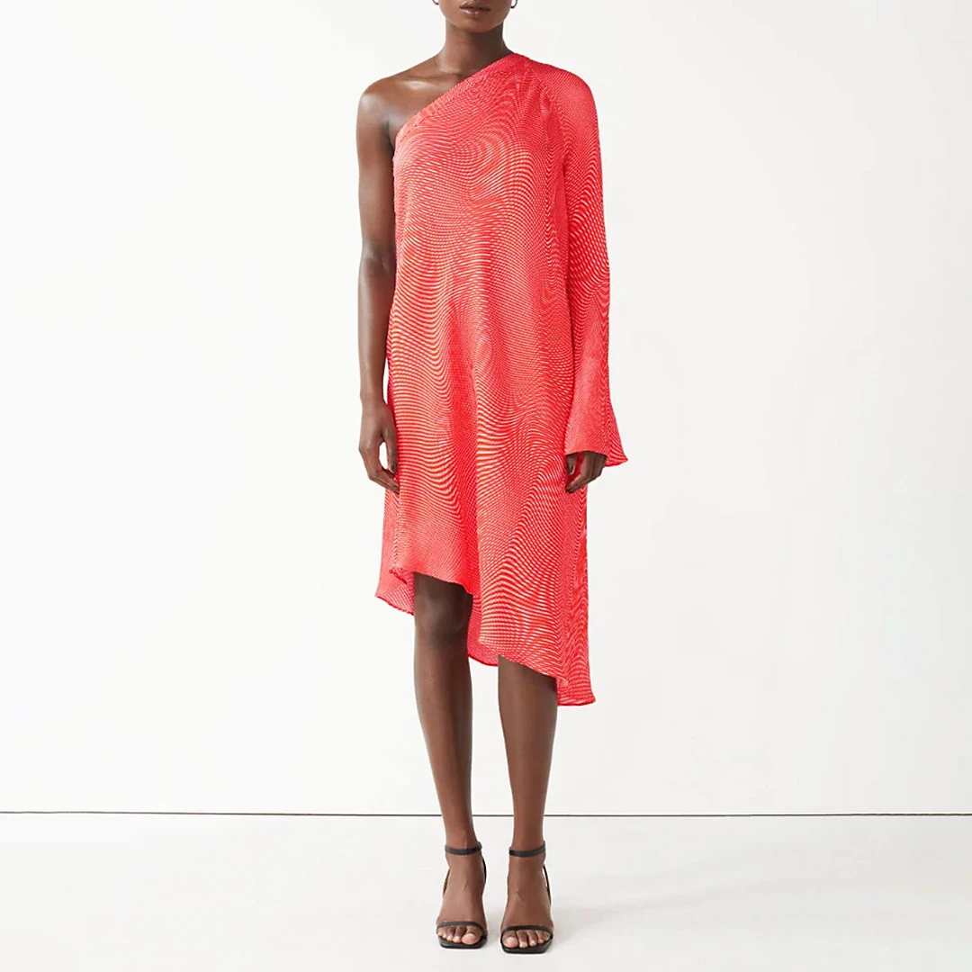 Orange Fern Midi Dress