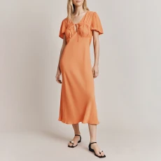 Orange Laura Tie Dress