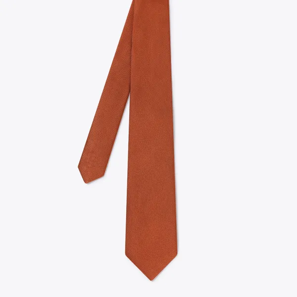 Orange Silk Twill Tie