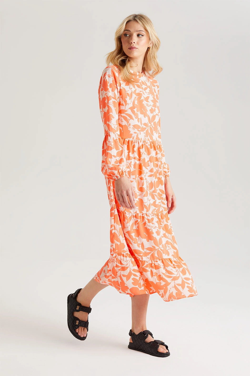 Orange Stencil Floral Smock / 10