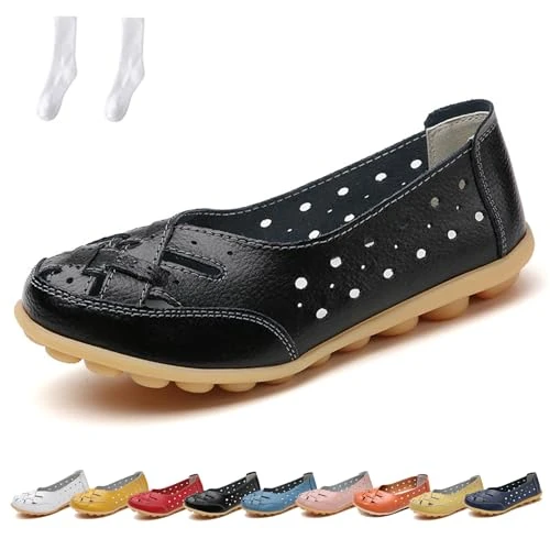 Orthopedic Loafers for Women, Orthopedic Loafers In Breathable Leather, Flats Slip-On Orthopedic San