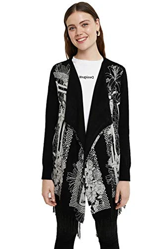 Oslo Fringed Monochrome Long Cardigan 20WWJFA1 XS