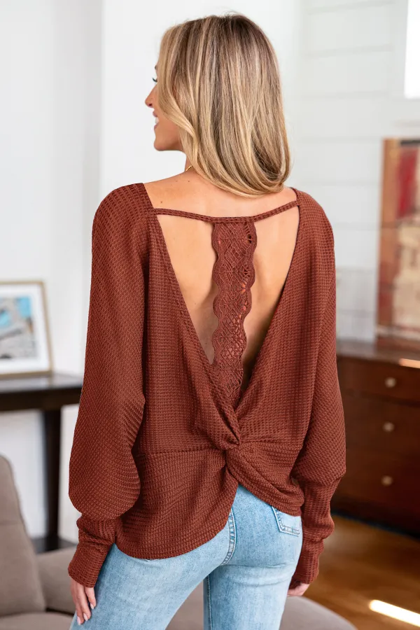 Out for Coffee Brown Top - Coffee/Espresso/Tobacco