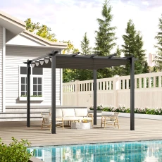 Outdoor Aluminum Pergola 3x3 Grey