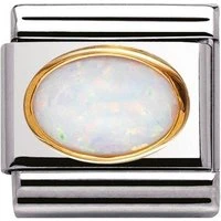 Oval White Opal Charm