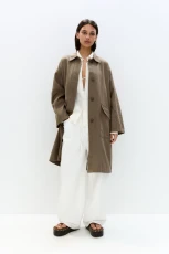 Oversize Coat With Pockets - Khaki
