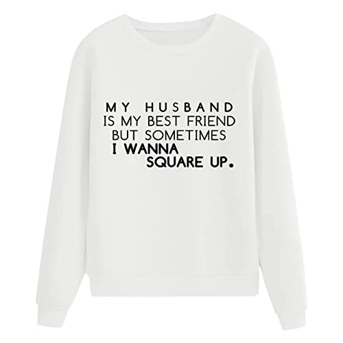 Oversize Hoodie Women's Top Blouse Print Long Sleeve O Neck Sweatshirts Casual Soft and Warm Blouse Pullover Crop Hoodie, White, L