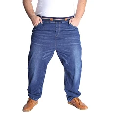 Oversize Jeans Mens Wide Leg Jeans Pants Plus Size Jeans Work Casual Jeans Big Classic Basic Denim Jeans,Blue,6XL