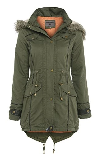 Oversized Hood Fishtail Parka Coat, Khaki, Sizes 8-22 (UK - 8, Khaki)