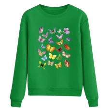 Oversized Sweatshirt Women Crewneck Long Sleeve Tops Baggy Loose Fit Pullover Straight-Fit Ladies Tops and Blouses Funny Going Out Top Sport Custom Sweatshirt Green