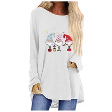 Oversized T Shirts for Women Womens Blouse Casual Long Sleeve V Neck Shirts Tops Button Down Basic Loose Tunic T Shirts Push Up Bikini Tops for Women UK Tshirts (White, XXXL)